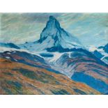 Reserve: 2800 EUR    Arp  (Kiel 1867 - Jena 1913)  The Matterhorn  Oil/canvas, 75 x 100,5 cm, lo.