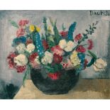 Reserve: 3500 EUR    Daube  (Hamburg 1901 - Hamburg 1988)  Flower Still Life - Girl with Flower