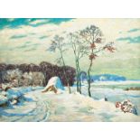 Reserve: 1800 EUR    Eitner  (Hamburg 1867 - Hamburg 1955)  Sunny Winter Day  Oil/canvas, 60,5 x