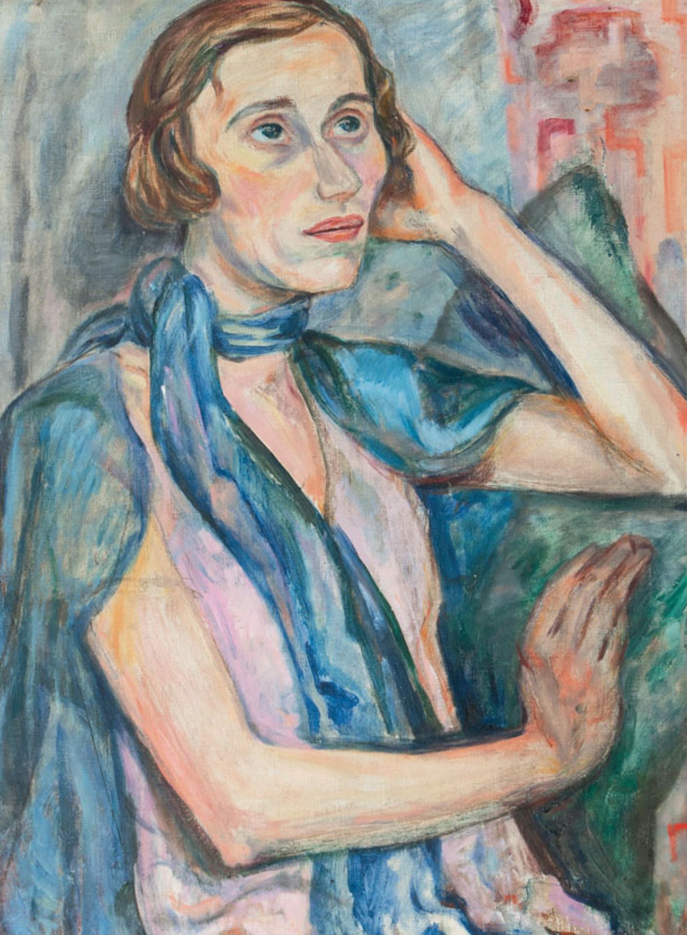 Reserve: 3500 EUR    Ahlers-Hestermann  (Hamburg 1883 - Berlin 1973)  Portrait Alexandra