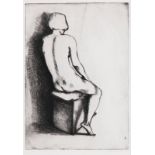 Reserve: 600 EUR    Ende  (Altona 1901 - München 1965)  Seated Nude  Etching a. drypoint, 33 x 24