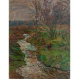 Eitner (Hamburg 1867 - Hamburg 1955) Creek in Autumn Oil/cardboard, 60 x 47,5 cm, on the reverse