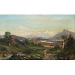 Reichert (Wien 1836 - Graz 1918) View on Salzburg "Oil/canvas, 73,5 x 114 cm, lo. ri. monogr. a.