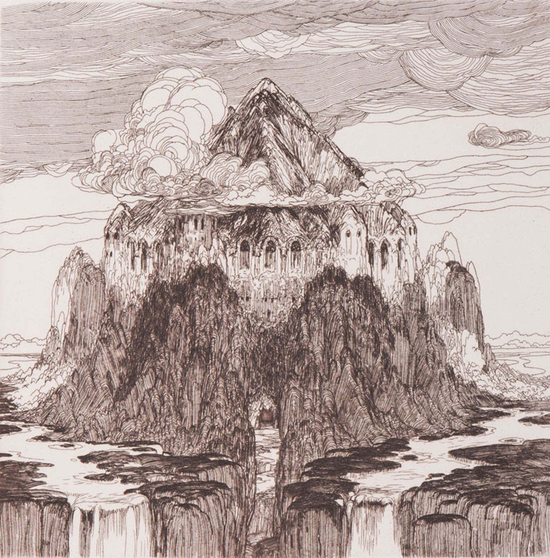 Hablik (Brüx/Böhmen 1881 - Itzehoe 1934) Fantastic Landscapes Six etchings, 19,5 x 19,5 cm, on the