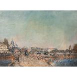 Illies (Hamburg 1870 - Lüneburg 1952) View of Pinsk in Belarus 1916/18, oil/cardboard, 44 x 63 cm,