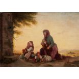 Meyer von Bremen (Bremen 1813 - Berlin 1886) Mother and Children in Prayer Oil/canvas, 28 x 40 cm,