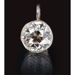 A highcarat old cut diamond pendant Platinum, marked 950 with yellow gold. The old cut diam. of fine