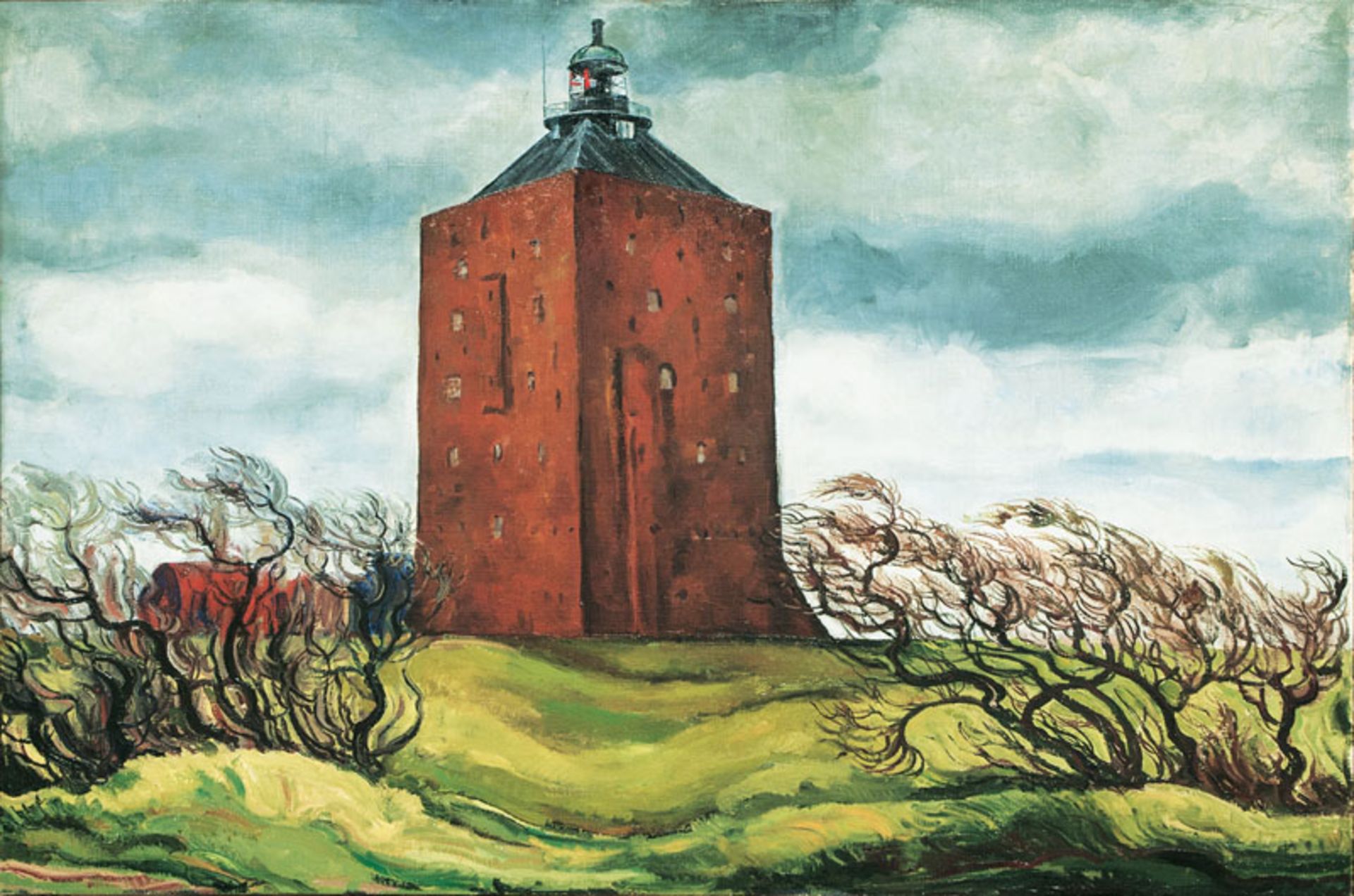 Weber (Arnstadt 1893 - Schretstaken 1980) The Light House of Neuwerk Oil/canvas/wood, 116 x 141