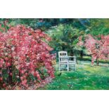 Dettmann (Adelbye 1865 - Berlin 1944) Blossoming Garden Oil/canvas/wood, 60 x 86 cm, lo. ri. sign.