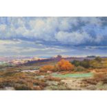 Bruycker (Hamburg 1858 - Hamburg 1950) Autumn in the Heath Oil/canvas, 55 x 75 cm, lo. ri. sign.