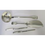 A CAPE SILVER FISH KNIFE SERVER, LAWRENCE HOLME TWENTYMAN, 19TH CENTURY 165g; and A Cape Silver