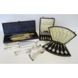 A COLLECTION OF SILVER CUTLERY, VARIOUS MAKERS AND DATES, LONDON, SHEFFIELD AND BIRMINGHAM, 1870-