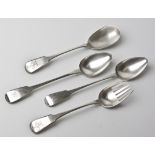 A PAIR OF CAPE SILVER SALAD SERVERS, LAWRENCE HOLME TWENTYMAN, 19TH CENTURY each engraved, 285g in