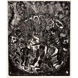 John Ndevasia Muafangejo ADAM AND EVE linocut, signed, dated 1968, numbered 80/150 and inscribed '