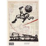 William Joseph Kentridge BICYCLE KICK print, limited edition 2010 series, signed in red pencil
