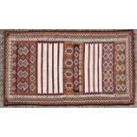 A KASHGHAI KELIM,SOUTH WEST PERSIA, MODERN the field divided by horizontal stripes, partly