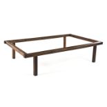 A CAPE STINKWOOD TREK BED the rectangular frame on square-section legs 45cm high, 121cm wide,