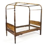 A CAPE YELLOWWOOD AND STINKWOOD HEMEL BED, 19TH CENTURY the plain head and footboard with riempie