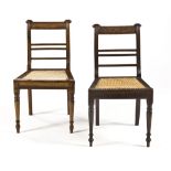 A PAIR OF CAPE REGENCY STINKWOOD SIDE CHAIRS each reeded top, mid- and bottom rail between scrolling