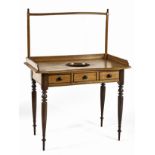 A CAPE STINKWOOD AND YELLOWWOOD WASHSTAND, 19TH CENTURY the rectangular top centred by a circular