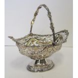 AN EDWARDIAN SILVER BASKET, GEORGE NATHAN & RIDLEY HAYES, CHESTER, 1905 the boat-shaped body pierced