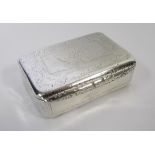 A CAPE SILVER SNUFF BOX, DANIEL HOCKLY, 19TH CENTURY the rectangular body with wrigglework, the