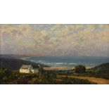 Willem Hermanus Coetzer COTTAGE BY THE OCEAN signed and dated 41 oil on board 1 27 by 49,5cm minor