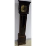 A WESTMINSTER CHIME SHORT CASE GRANDDAUGHTER CLOCK, KIENZLE, GERMANY, 1935 the square gilt dial