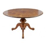 A Victorian mahogany tilt-top dining table, second half 19th century the circular top raised on a