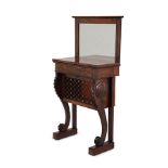 A Regency style rosewood cabinet, 19th century the rectangular top surmounted by a mirrored