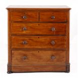 A Victorian mahogany chest of drawers, second half 19th century the rectangular top with rounded