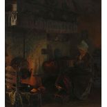 Julius Schrag WATCHING THE FIRE signed oil on canvas Sold: Stephan Welz & Co, Johannesburg, 31 May