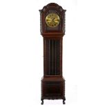 A SOUTH AFRICAN STINKWOOD LONGCASE CLOCK, GEO PARKES & SONS LTD., KNYSNA BUYERS ARE ADVISED THAT A