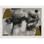 Marino Marini ABSTRACT IN GOLD AND SILVER etching and aquatint printed in colours, signed and