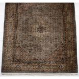 An Indo Persian Carpet, Modern the sky blue field with an ivory diamond medallion, pale brown