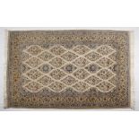 A Nain Rug, Persia, Modern the ivory field with diagonally arranged floral diamond medallion with