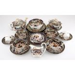 An Imari pattern part tea and coffee part service, 20th century comprising: 7 small plates in sizes,