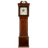 A PAINTED DIAL LONGCASE CLOCK, LATE 19TH CENTURY the square painted dial with roman numerals and
