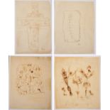 Paul Klee FOUR DRAWINGS all signed, one dated 1919 pen on paper Klee was born in 1879, in