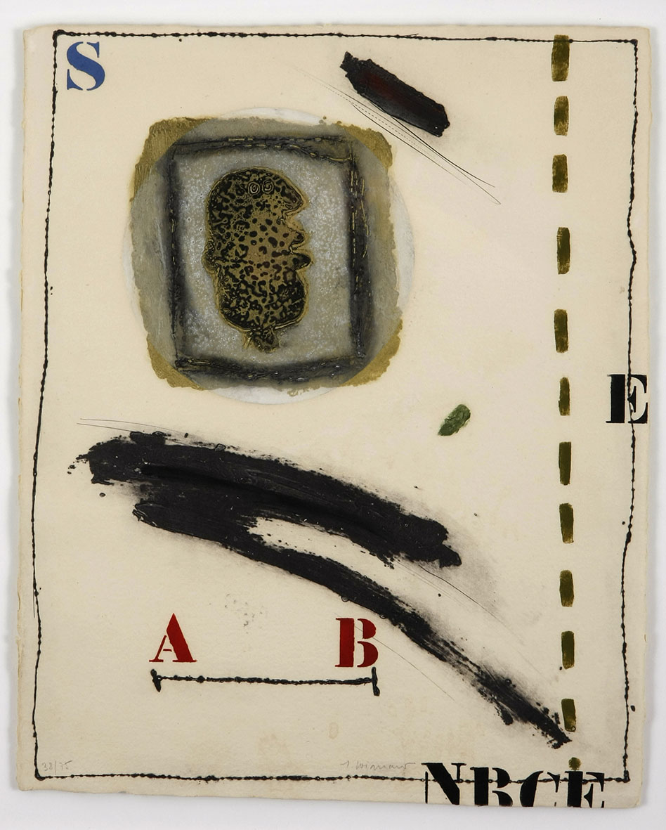 James Coignard A,B,C CARDS carborundum etching in colours, signed and numbered 38/75 in pencil 1