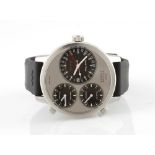A STAINLESS STEEL WRISTWATCH, GLYCINE AIRMAN 7 SILVER CIRCLE reference no.3841, automatic, the large