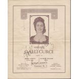 Amelia Galli-Curci Autographed Concert Programme , 1950. Date unknown signed by the famous