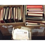 World Collections in 3 Boxes, 1860/2000. Fine unmounted, mounted and used in albums, world mix A-