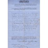 Charles Bell Signed Deed Document, 1868. Dated June 1868, also included book about Bell who was also