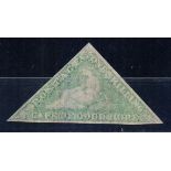 1/- Pale Emerald Green single of the De La Rue Printing , 1863/64. Part original gum. SG21a.