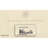 Nelson Mandela Signature on Nelson Mandela Letterhead, 2003. Thanking the recipient for his
