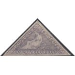 6d Pale Rose Lilac on White Paper Perkins Bacon Triangle, 1855/63. Fine large part original gum, all