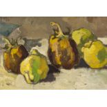 Gregoire Johannes Boonzaier, STILL LIFE WITH QUINCES AND EGG FRUIT, signed and dated 1964; signed