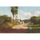 Adriaan Hendrik Boshoff, A MAN WALKING ALONG A ROAD, signed and dated 1964, oil on board, 60 by 90,
