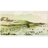 Joshua Miles, TRANQUIL SEA, OLD HARBOUR, woodblock, signed, numbered 9/10 and dated Jan '12 in